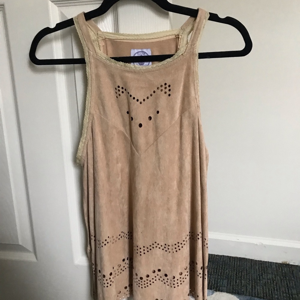Suede Open Sides Top